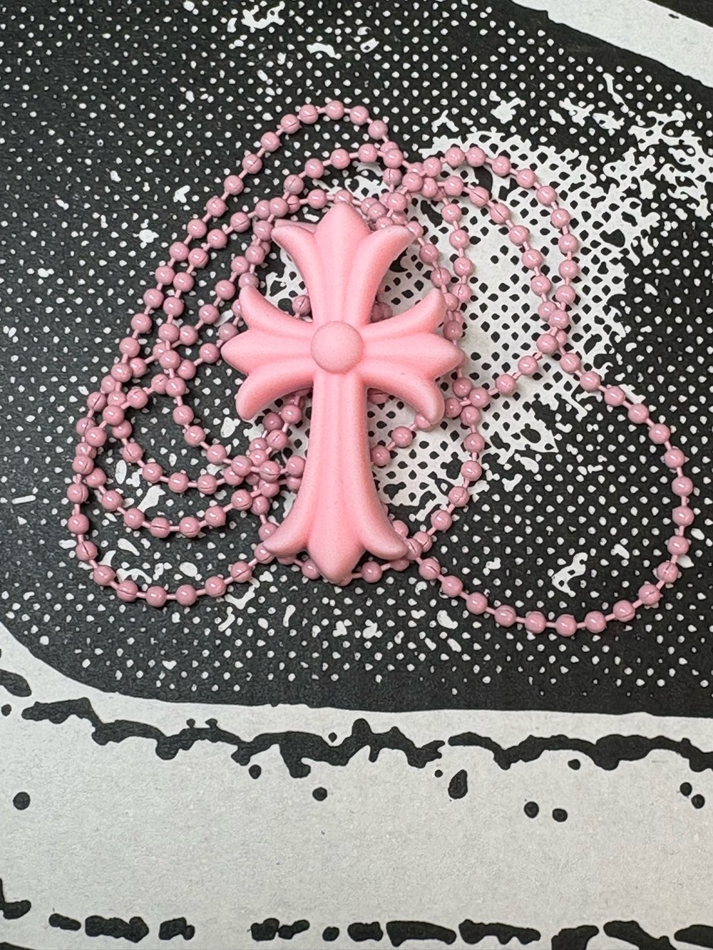Pink Cross Pendant Necklace Y2K style and CH style